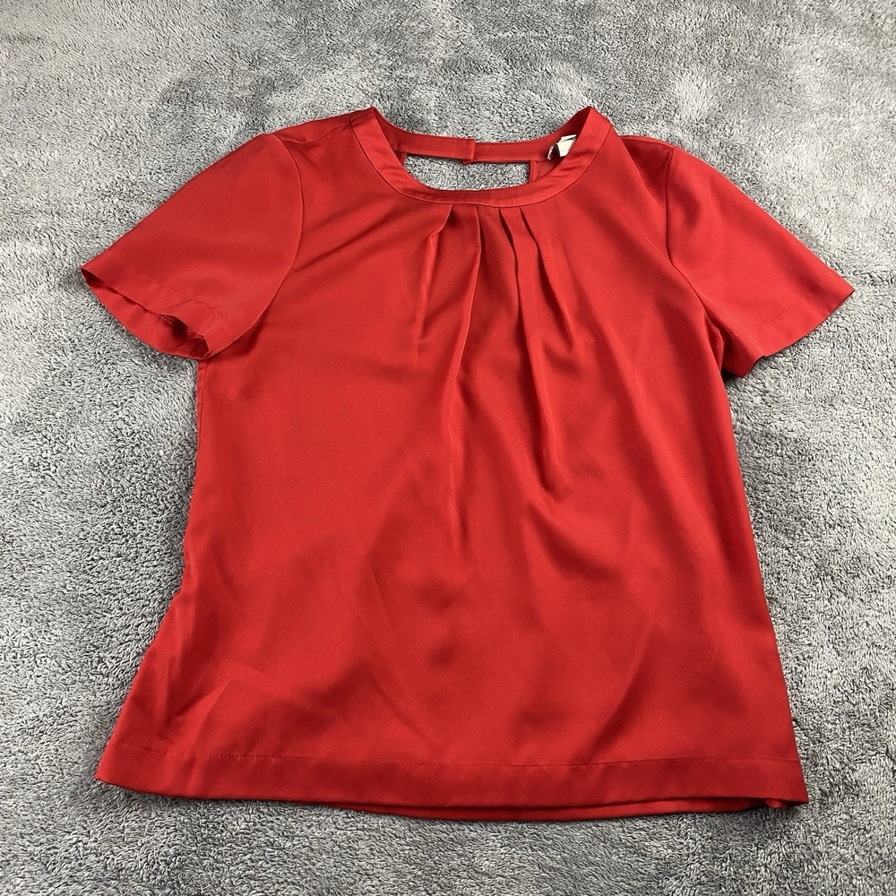 J.Crew Open Back Top Womens‎ XS Red Short Sleeve